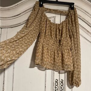 Floral Beige Women's Top